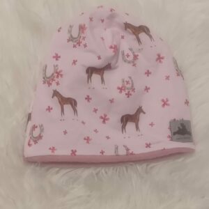 Wintermütze mit Fleecefutter Pferd rosa