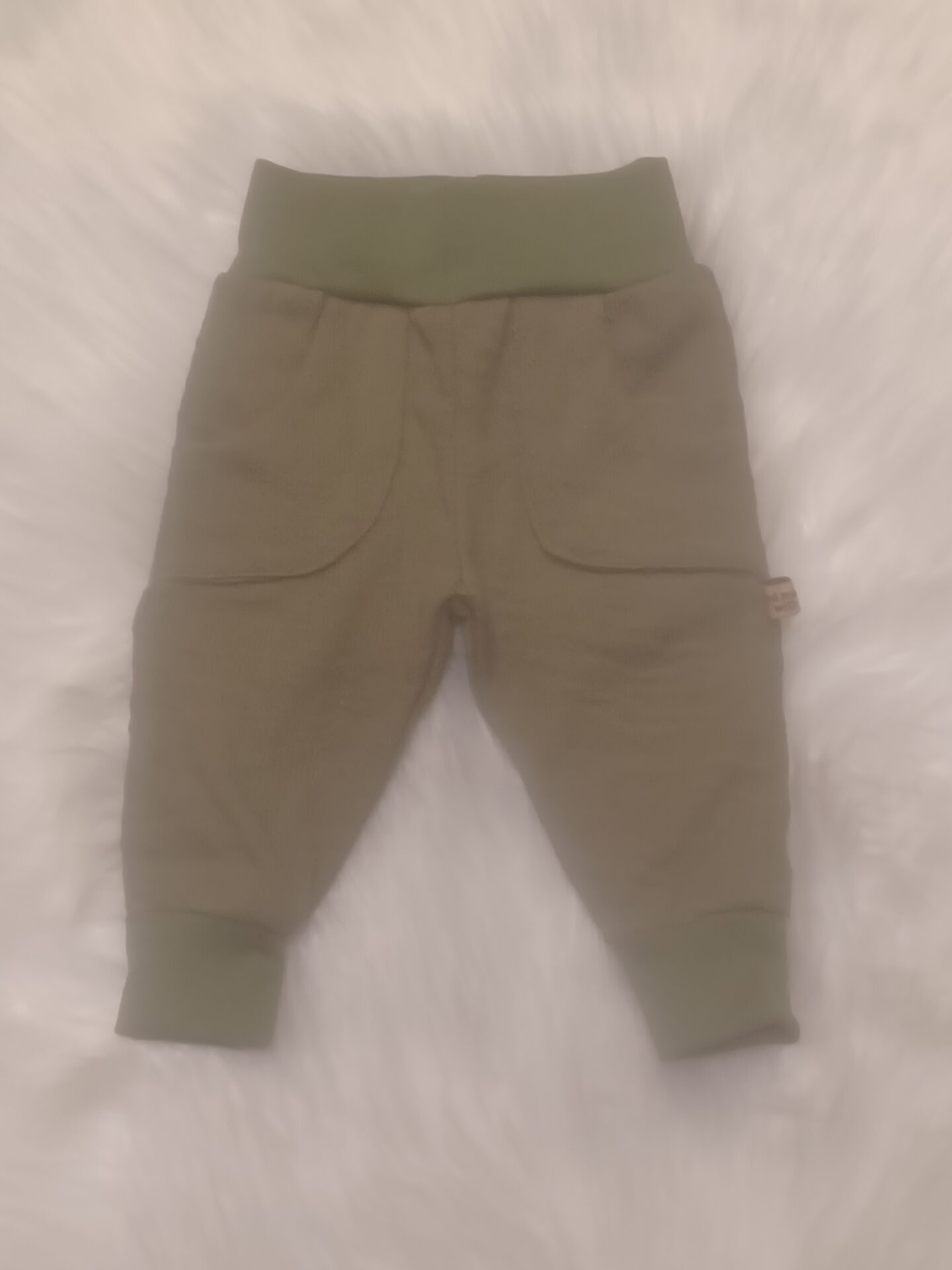 Hose Strick khaki mit Bündchen